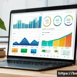 건축자재 마케팅에서 데이터 시각화 활용 - A detailed, modern marketing dashboard for construction materials showcasing real-time data visualiz...
